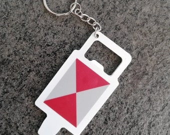 Railway train signal disc Zg2 keyring bottle opener