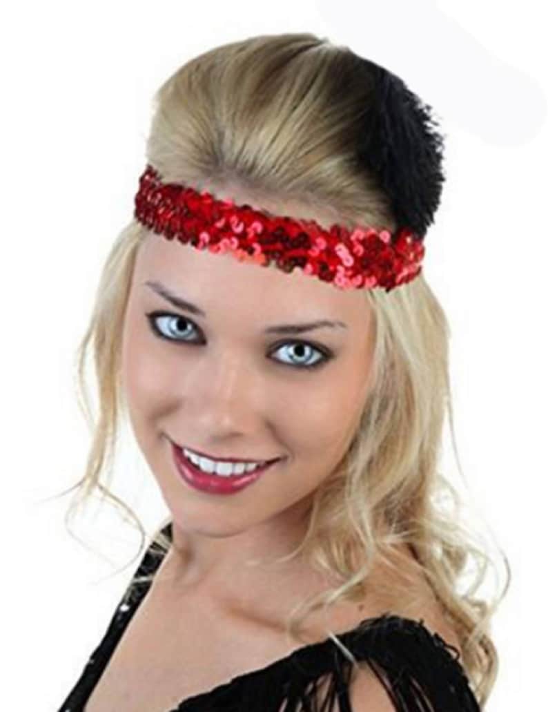 Sequin Headbands Elastic Stretchy Headband for Girls Kids Women Flapper Roaring 20s Great Gatsby 1920s Hair Band Cute Princess Head Bands image 4