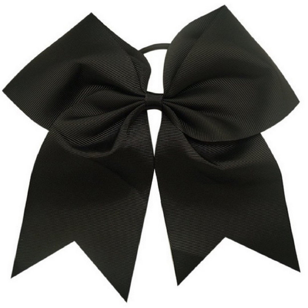 Big Black Cheer Bow 7 Girls Hair Ribbon W Holder for - Etsy