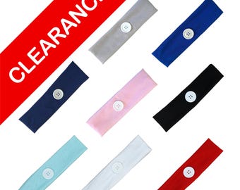 6 Pack Button Headbands for Masks – Soft Cotton Headbands for Nurses, Women & Men, Doctors, – Comfortable Hair Accessories for Healthcare