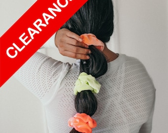 Velvet & Cotton Scrunchie Set | Handmade Colorful Hair Tie | Gentle Hair Accessories | Gift for Her