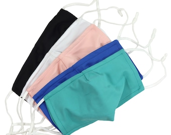 Face Mask with Nose Wire Filter Pocket Washable Adjustable Poly Cotton Cover Reusable Nurses Women Men Girls  Healthcare Providers PPE
