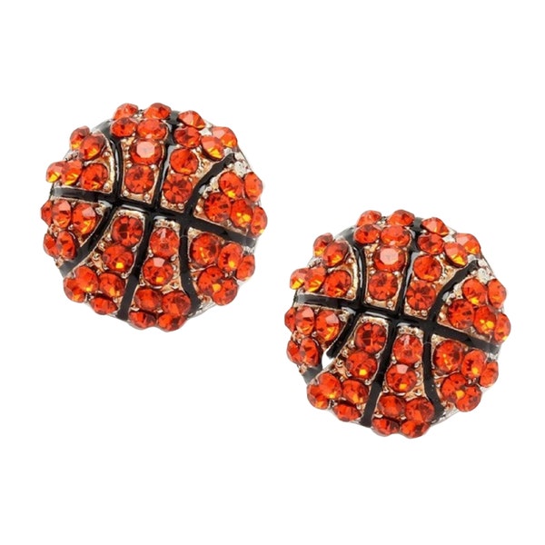 Basketball Gifts for Girls - Basketball Gift for Players, Coach, Seniors, Mom, Dad - Team Basket Bag Ideas - Post Rhinestone Earrings