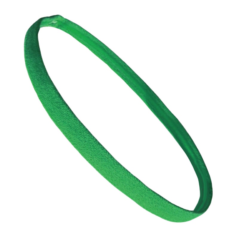 May include: A green headband made of a soft, textured fabric.