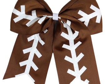 Football Bows 7" Ribbon with Ponytail for Girls Gifts Mom Cheer Cheerleading Shirts Headband Cheap Hair Bow Blanks to Design Custom Sayings