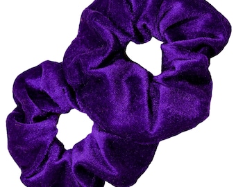 Purple Scrunchies Velvet for Hair Cotton Hair Ties Pack Plain Scrunchie Wholesale Ponytail Accessories Scrunchy Elastic Bands Girls Women