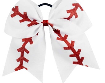 Baseball Bows 7" Ribbon with Ponytail for Girls Gifts Mom Cheer Cheerleading Shirts Headband Cheap Hair Bow Blanks to Design Custom Sayings