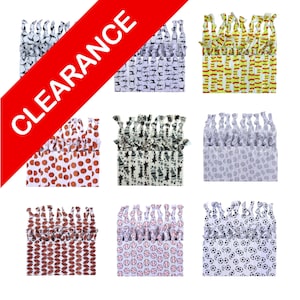20 Pack Sports Ribbon Hair Ties | Ouchless Elastic Ponytail Holders | No Pull Hair Accessories | Team Spirit Gifts for Girls & Women