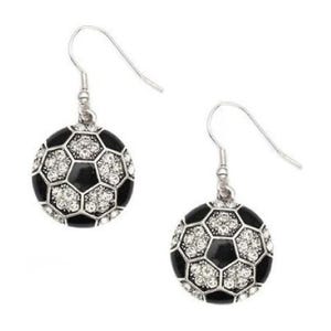 Soccer Rose – Novelty Sports Gift for Player, Coach, Mom Soccer Hook Earrings