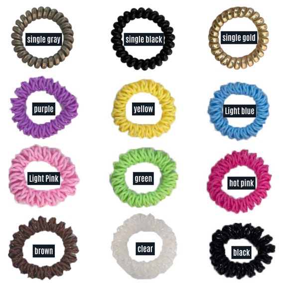 Hair Coils Spiral Coil Scrunchies Hair Ties Pack Plastic Etsy