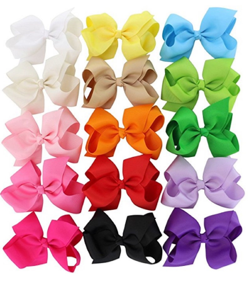 Classic Hair Bow 4 Ribbon W Clip Holder Cheer Bows for Etsy