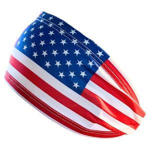 Sport Headband like Patrick Mahomes for Men, Women, Boys. Workout Stretch Performance Head Sweatband, Fitness Gym Sweat Hair Band, Headwear American Flag