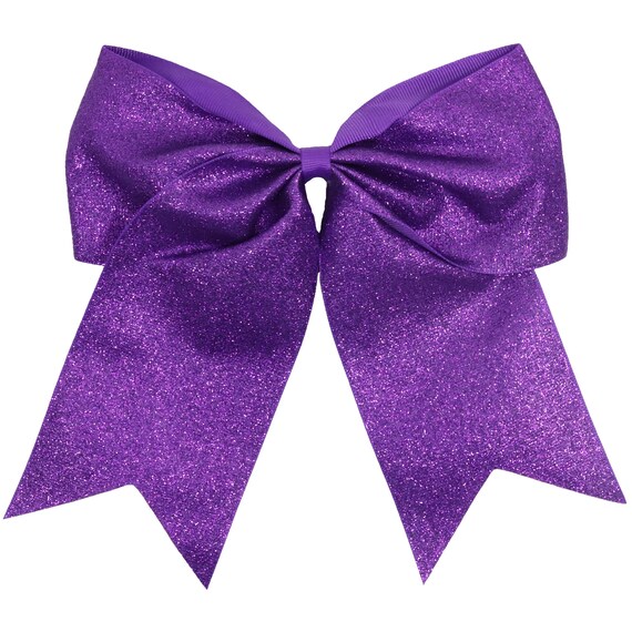 Glitter Cheer Bow - Big Purple Ribbon Bows for Girls Custom Cheerleading Gifts Softball Cheap Blanks Hair Bow to Personalize with Sayings