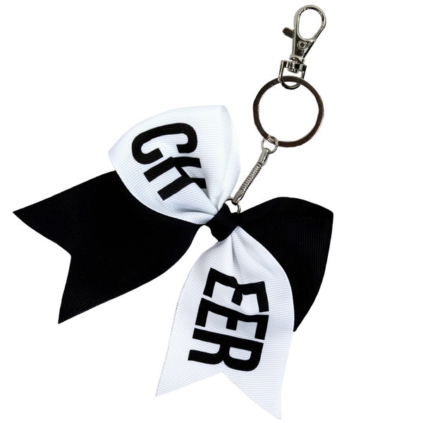 Cheer Bow Keychain Gifts for Girls - Cheer Gift for Players, Coach, Seniors, Mom, Team Basket Bag Ideas Sports Novelties Bulk- Bow Keychain