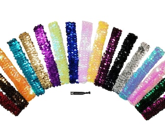 Sequin Headbands Elastic Stretchy Headband for Girls Kids Women Flapper Roaring 20s Great Gatsby 1920s Hair Band Cute Princess Head Bands