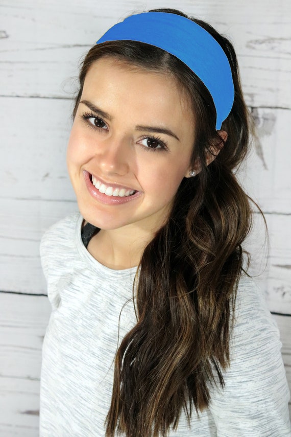 Blue Stretch Cotton Headbands for Girls Women Teens Adult  display picture 1