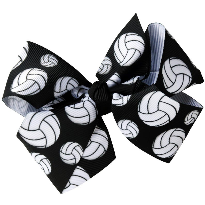 Sports Hair Bow with Clip: Softball, Baseball, Basketball, Volleyball, Soccer Volleyball