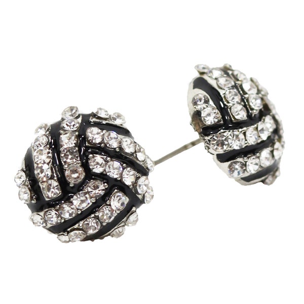 Volleyball Gifts for Teen Girls Customize Jewelry Accessories Rhinestone Stud- Volleyball Post Earrings