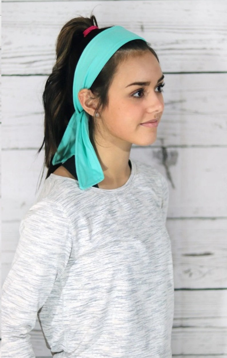 Tie Headband for Women Girls Elastic Stretch Sports Womens Headbands Bulk Blanks Custom Personalized Yoga Boho Head Band Tie Back Sublimate image 2