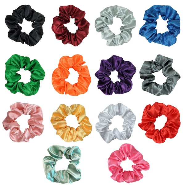 Scrunchies for Hair Satin Hair Ties Pack Plain Scrunchie Wholesale Ponytail Accessories Scrunchy Elastic Bands for Girls and Women