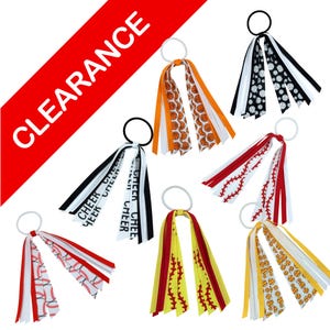 Sports Hair Tie Streamer: Softball, Baseball, Soccer, Volleyball, Cheer Ribbons