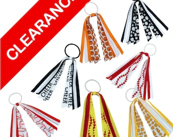 Sports Hair Tie Streamer: Softball, Baseball, Soccer, Volleyball, Cheer Ribbons