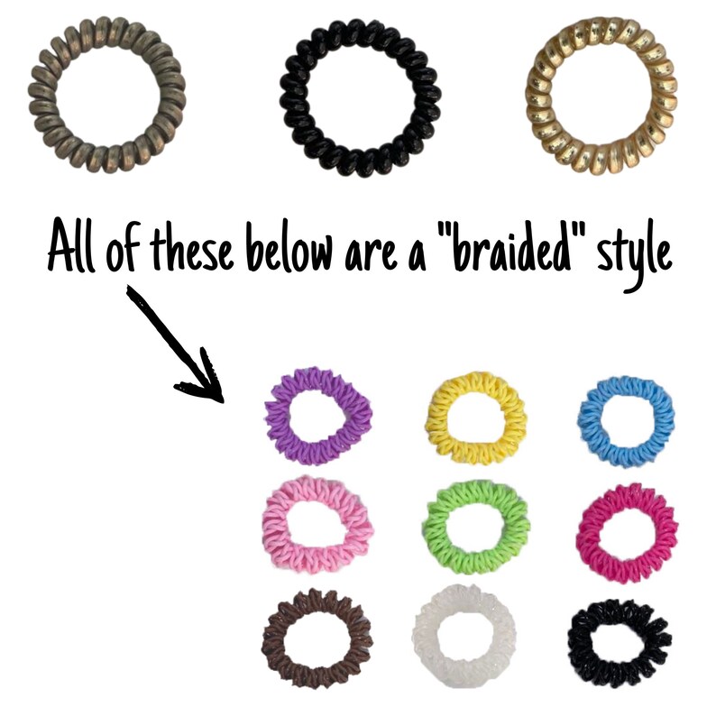 Hair Coils Spiral Coil Scrunchies Hair Ties Pack Plastic Etsy