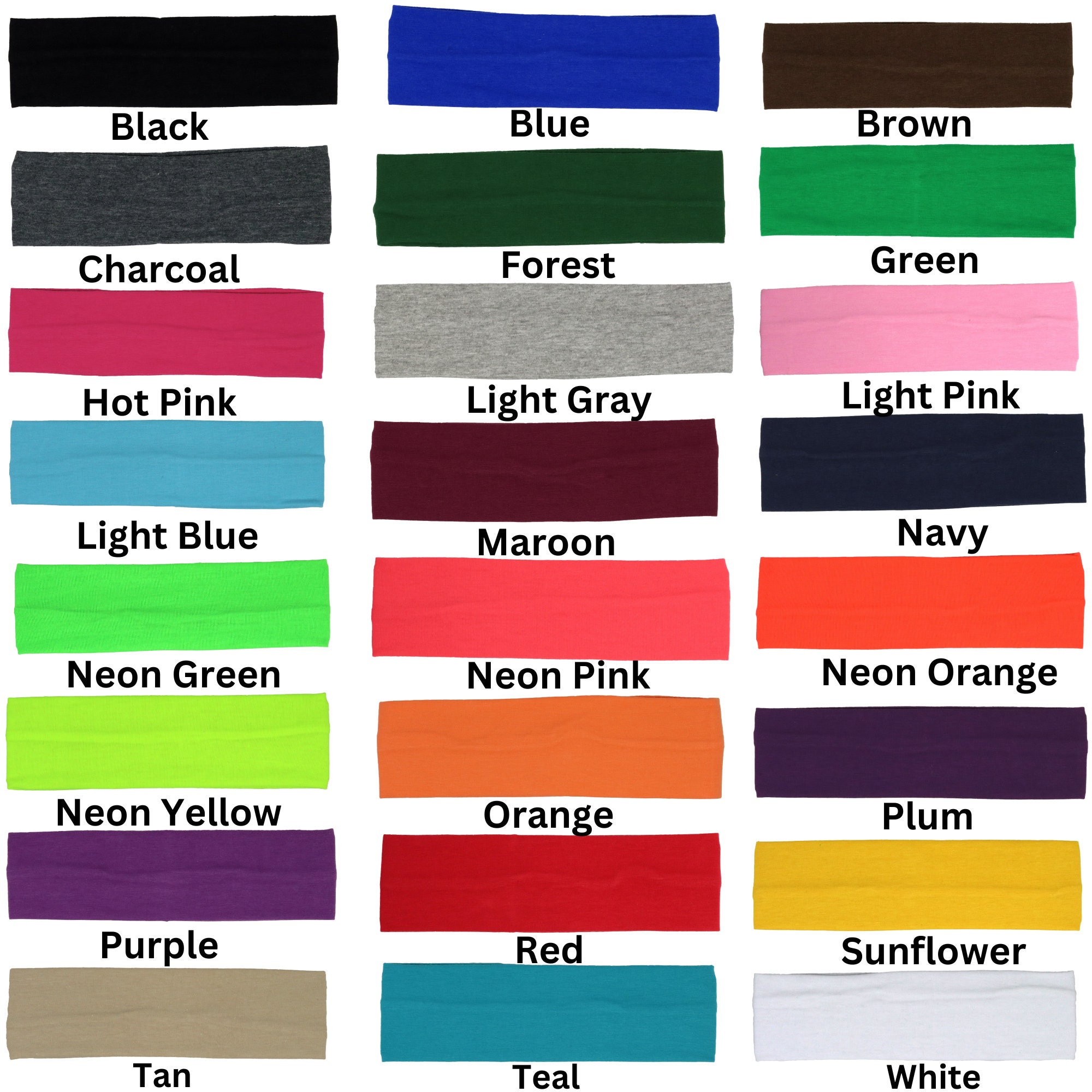 12 Cotton Headbands You Pick Colors Soft Stretch Sports Yoga  display picture 2