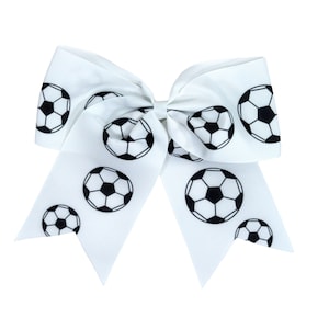 Big Sports Cheer Bows 7&quot; Ribbon with Ponytail for Softball Baseball Football Volleyball Hair Bow Girls Gifts Cheerleading