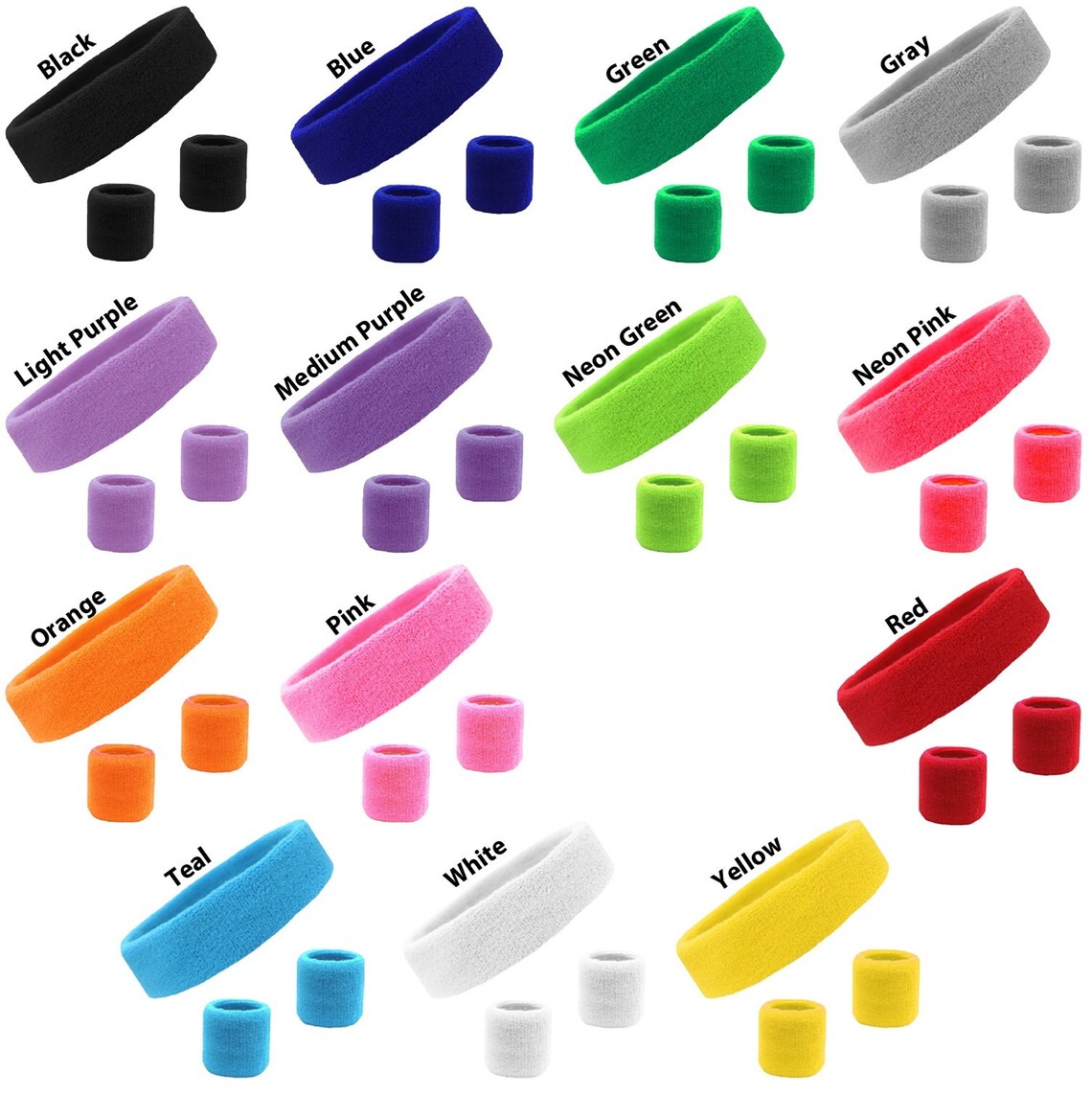 2 wristbands and 1 sweat headbands Sweatband Sets Sweatbands Etsy