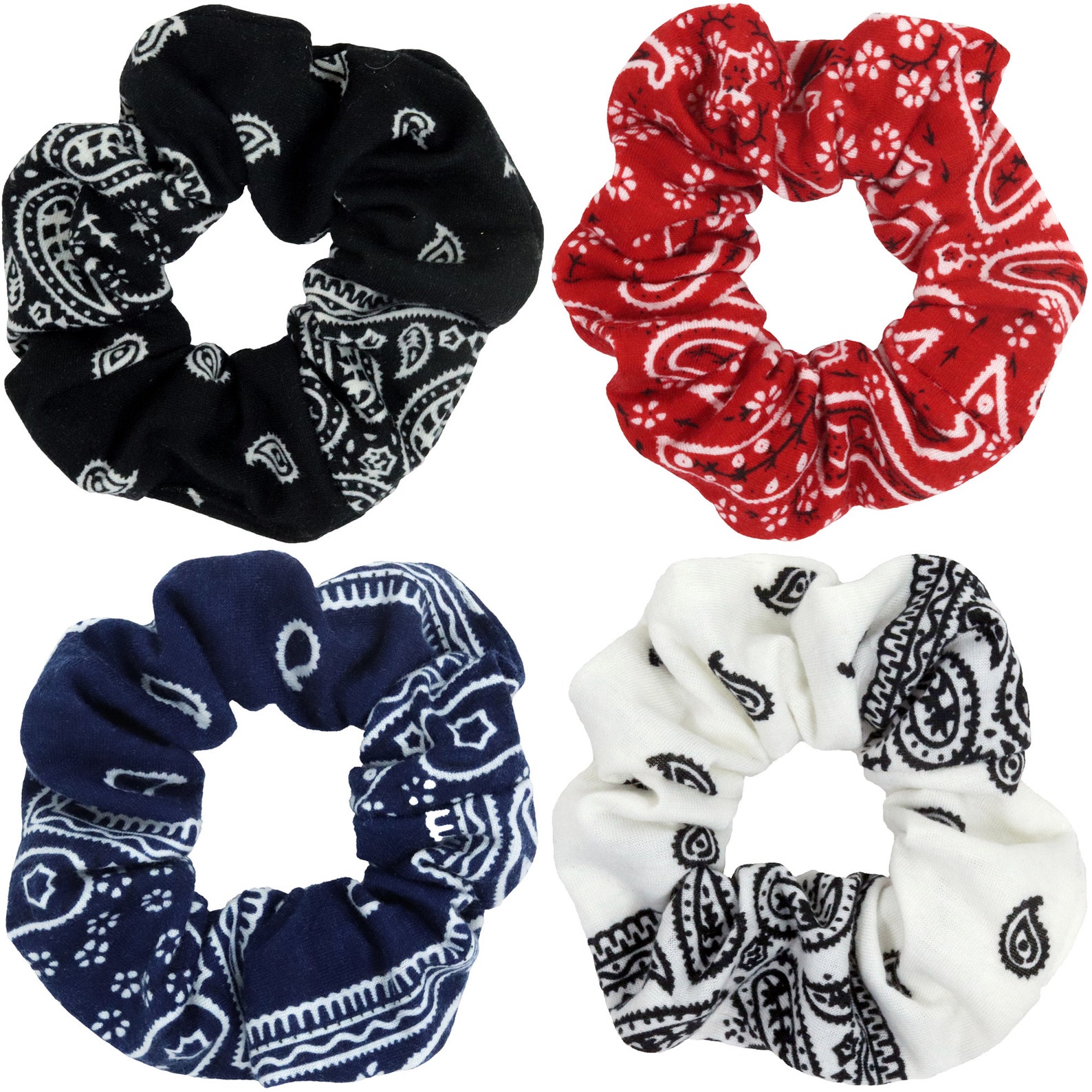 Bandana Scrunchies for Hair Cotton Velvet Hair Ties Pack Plain Etsy