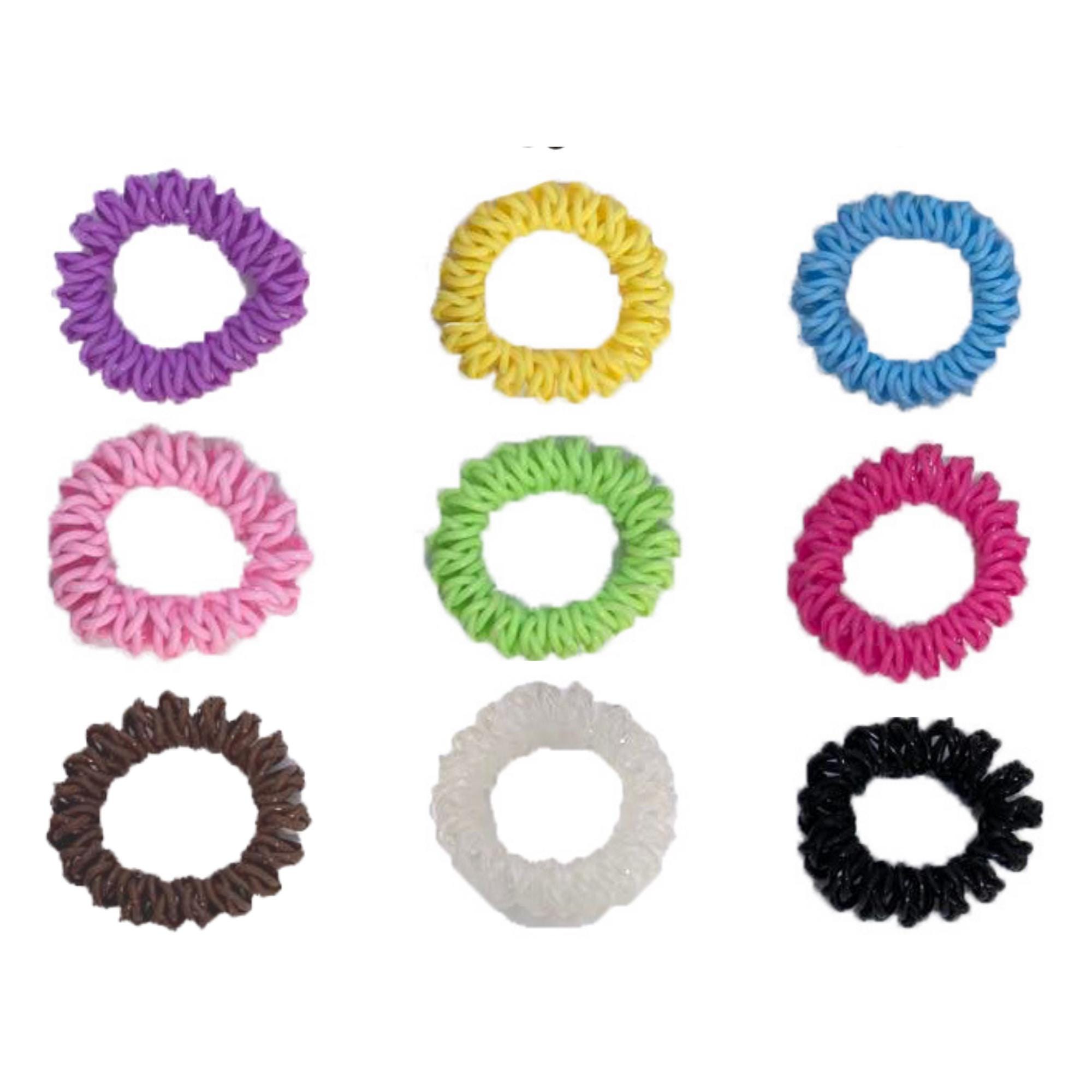 Colorful Spiral Hair Ties Pack 3 No Hooks Elastic Ponytail Holders for All Hair 32Pcs Spiral Hair Ties | No Crease Coil Hair Elastics  main image 2