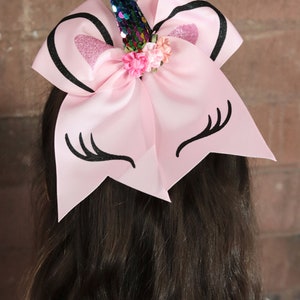 Unicorn Bows for Girls Kids with Sequin Horns Birthday Party Favors Supplies Gifts Costume Outfit Decoration Accessory