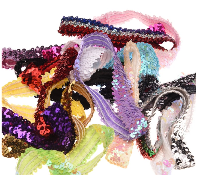 Sequin Headbands Elastic Stretchy Headband for Girls Kids Etsy