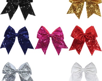 Silver Cheer Bow Silver Sparkle Hair Bow Silver Bow Silver Cheerbow Silver Sequin Hair bow