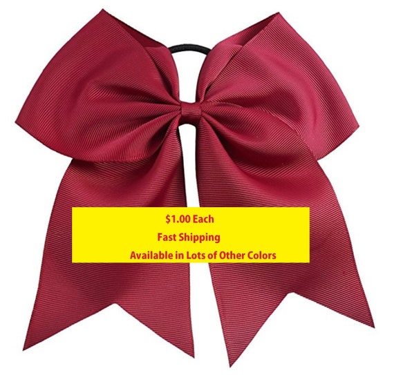 USA Cheer Bows Ponytail Holder Girls 7/" Large Softball Hair Bow Cheerleading Lot