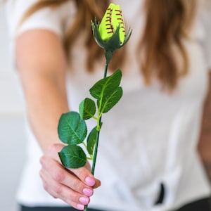 Softball Roses, Sports Rose, Basketball Baseball Soccer Volleyball Football Flower Gifts for Players Coach Seniors Mom Team Basket Bag Ideas