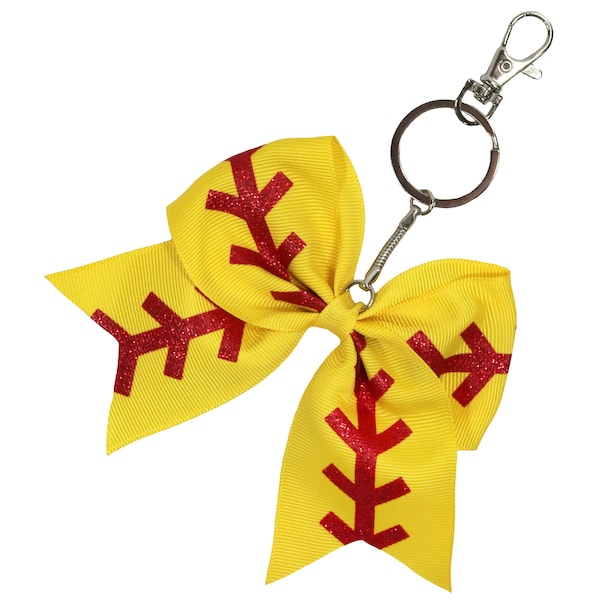 Softball Gifts for Girls - Softball Gift for Players, Pitchers, Coach, Seniors, Mom, Dad - Team Basket Bag Ideas - Sports- Bow Keychain