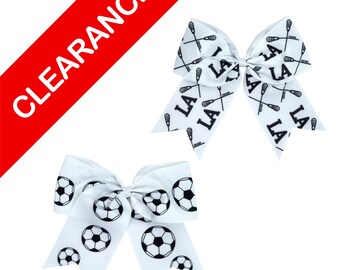 Soccer & Lacrosse Cheer Bow: Girls Ponytail Sports Hair Bow