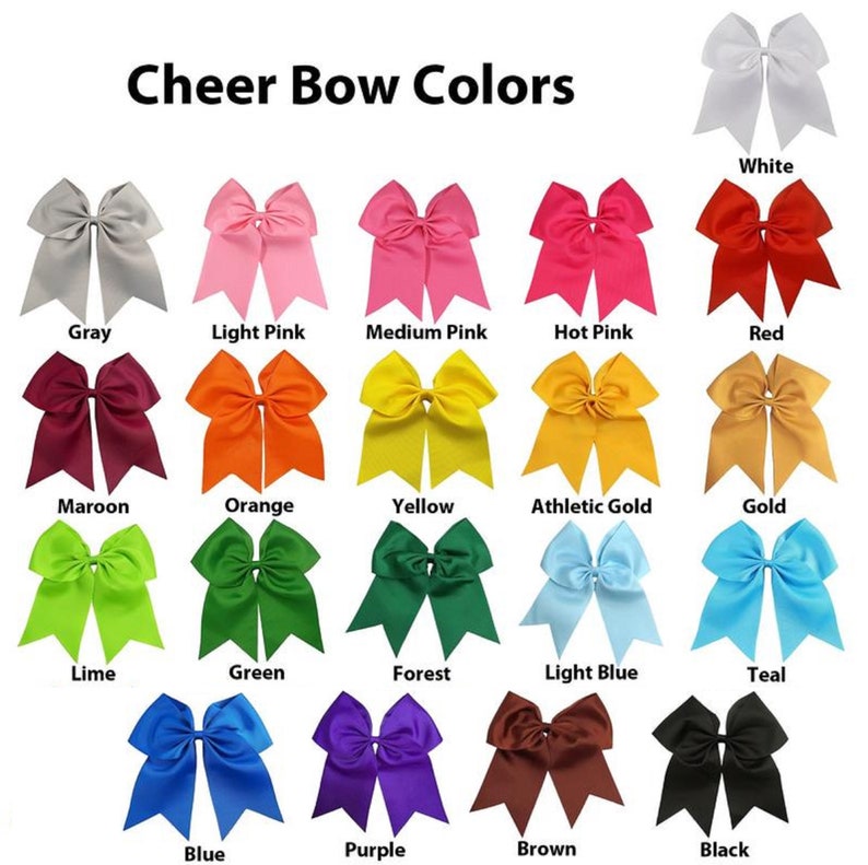 Cheap cheer bows ponytail solid grosgrain ribbon cheerleading hair bow US seller