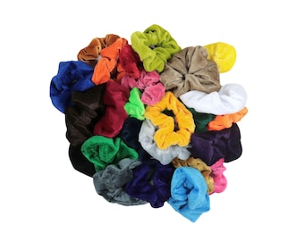 Scrunchies for Hair Cotton Velvet Hair Ties Pack Plain Scrunchie Wholesale Ponytail Accessories Scrunchy Elastic Bands for Girls and Women