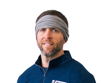 Gray Tube Headband, headbands for women, wide headband, boho, yoga headband, workout sweatband, running headband, fitness headband Turban