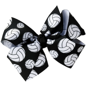 Volleyball Gifts for Teen Girls Customize Hair Bows Ribbon Streamer Accessories-4&quot; Volleyball Clip Bow