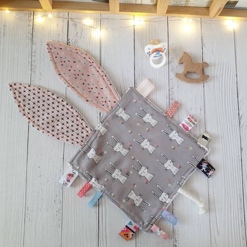 Personalised Baby Comforter Taggy Blanket Comfort Blankie Taggie Shower Gift