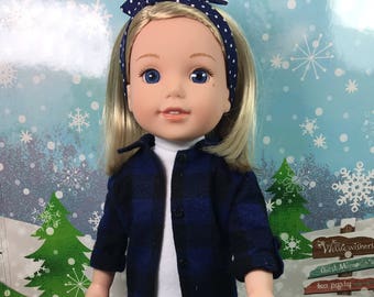 Warm Flannel jacket PATTERN for Wellie Wisher Dolls