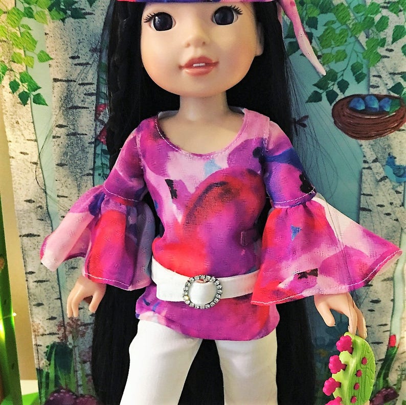 Hippy blouse PATTERN for Wellie Wisher Dolls Etsy