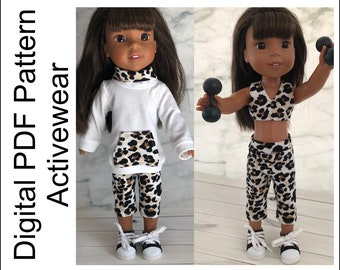 Activewear PATTERN for Wellie Wisher, Fashion Friends, Paola Reina Doll and other 14" tall dolls.