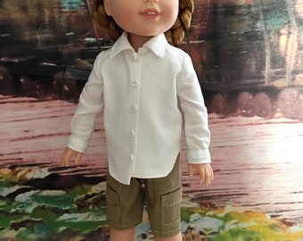 White Dress Shirt PATTERN for Wellie Wisher Dolls