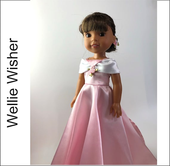 wellie wisher princess dress Wellie Wishers doll princess dress, blue fairy costume made with Sugar n Spice PDF sewing pattern for dolls by ohsewkat Oh Sew Kat!