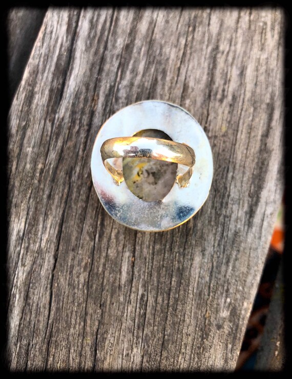 Sterling Silver and Agate Ring Statement Ring - S… - image 3